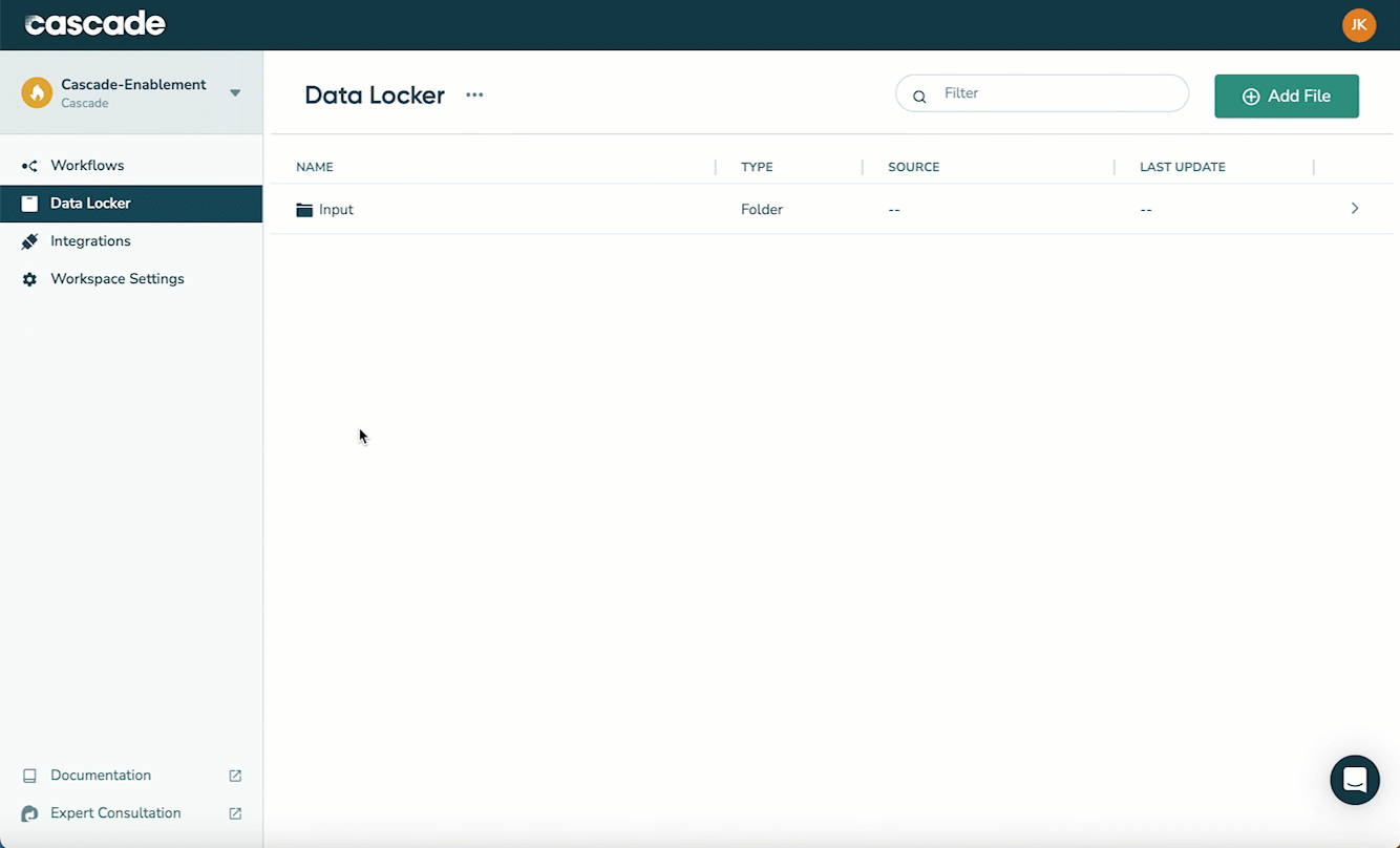 Navigate to the Data Locker